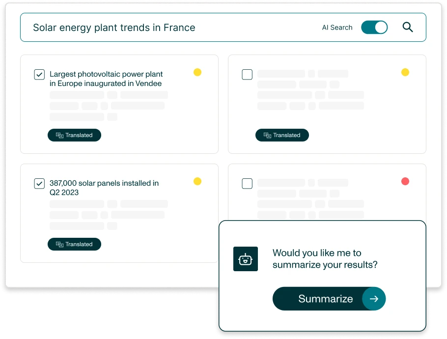 AI Research Assistant growth product - solar energy plant trends in France - Valona Intelligence