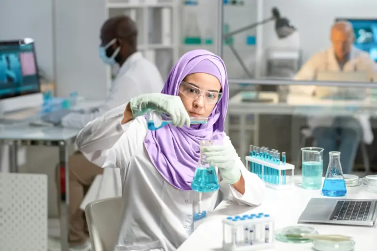 Chemical scientist working on a sample