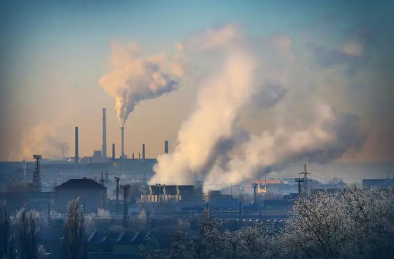 Landscape scenic image of a manufacturing site